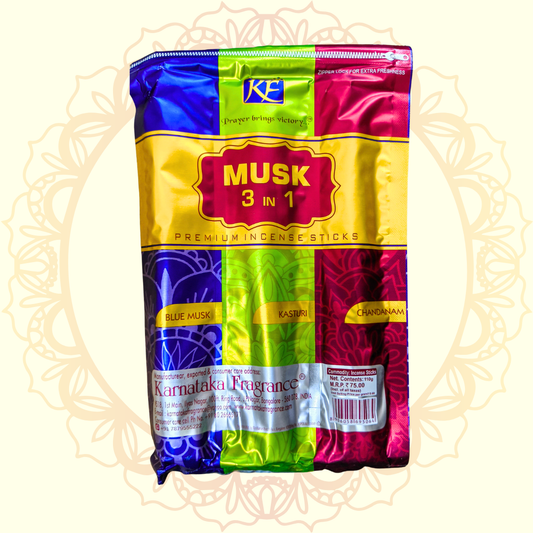 Musk 3-in-1 Premium Incense Sticks | Long-Lasting Fragrance for Home & Pooja