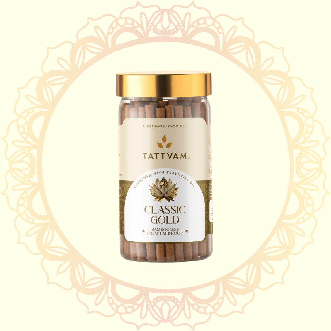 Classic Gold Premium Dhoop Sticks (Tattvam) - Ulooka Incense