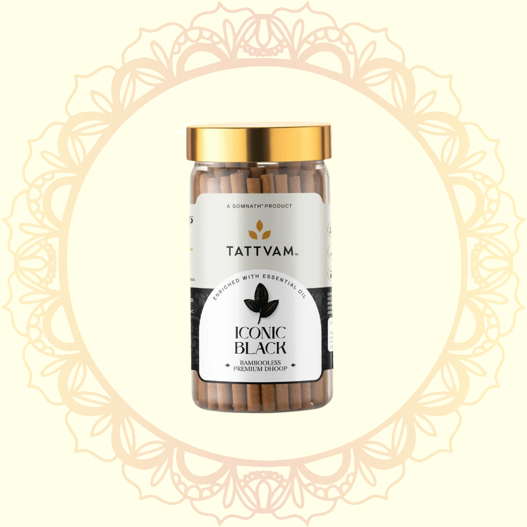 Iconic Black Dhoop Sticks (Tattvam) - Ulooka Incense