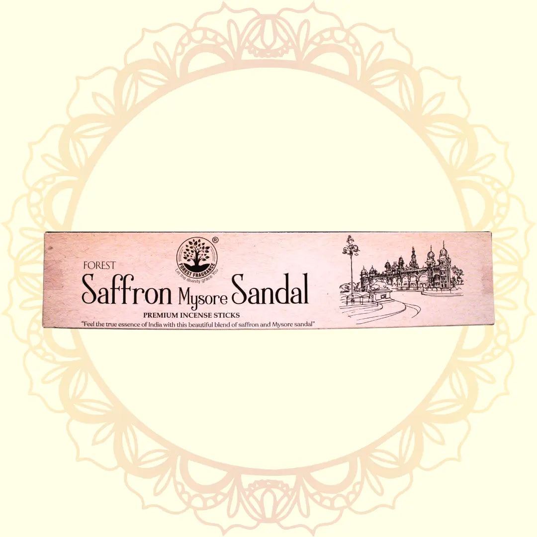 Saffron Mysore Sandal Premium Incense Sticks - Ulooka Incense