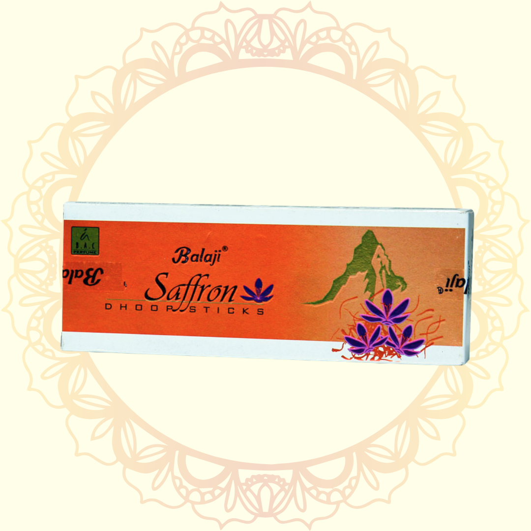Saffron Dhoop Sticks (Balaji) - Ulooka Incense