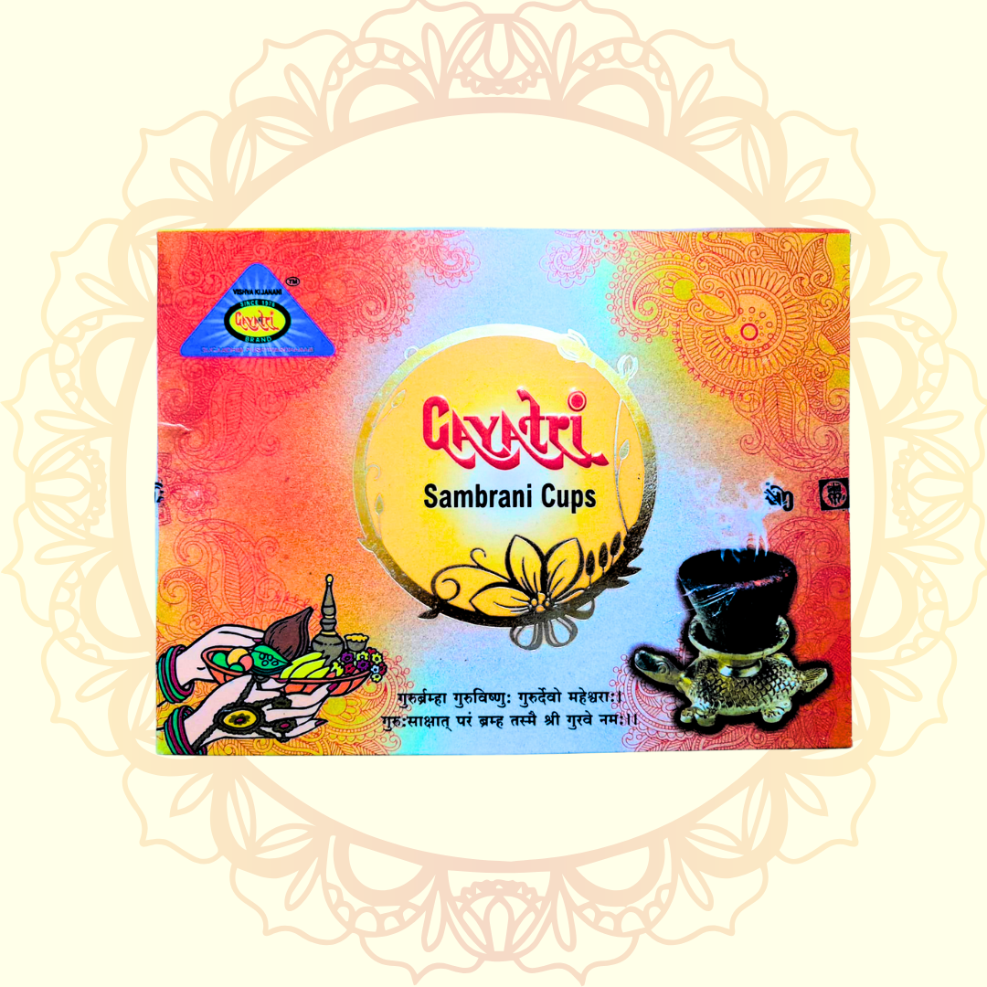 Sambrani Cup Dhoop 12 Cups per Pack (Gayatri) - Ulooka Incense