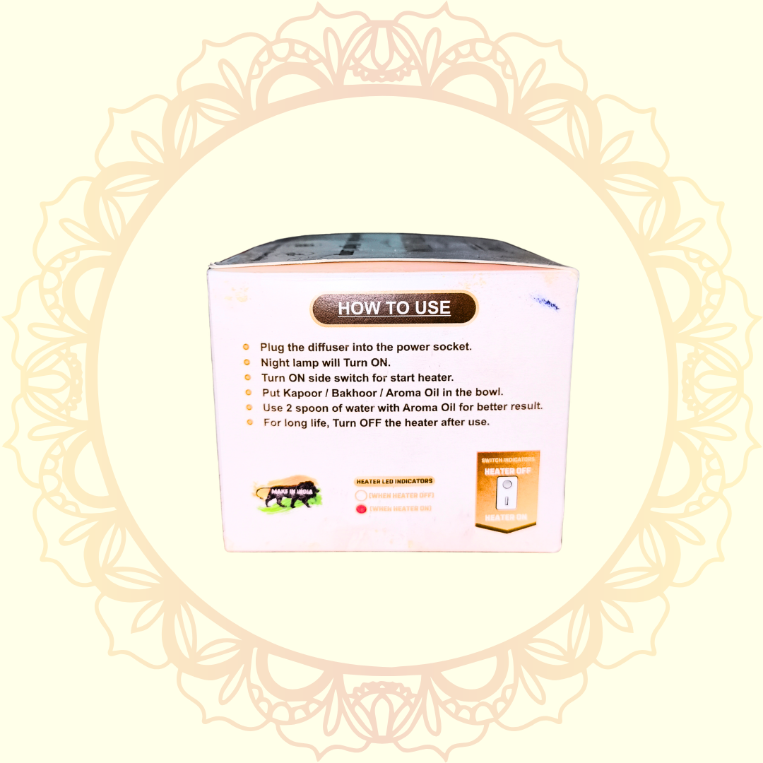 Electric Incense Burner | Aroma Oil, Camphor & Bakhoor Diffuser for Home & Pooja