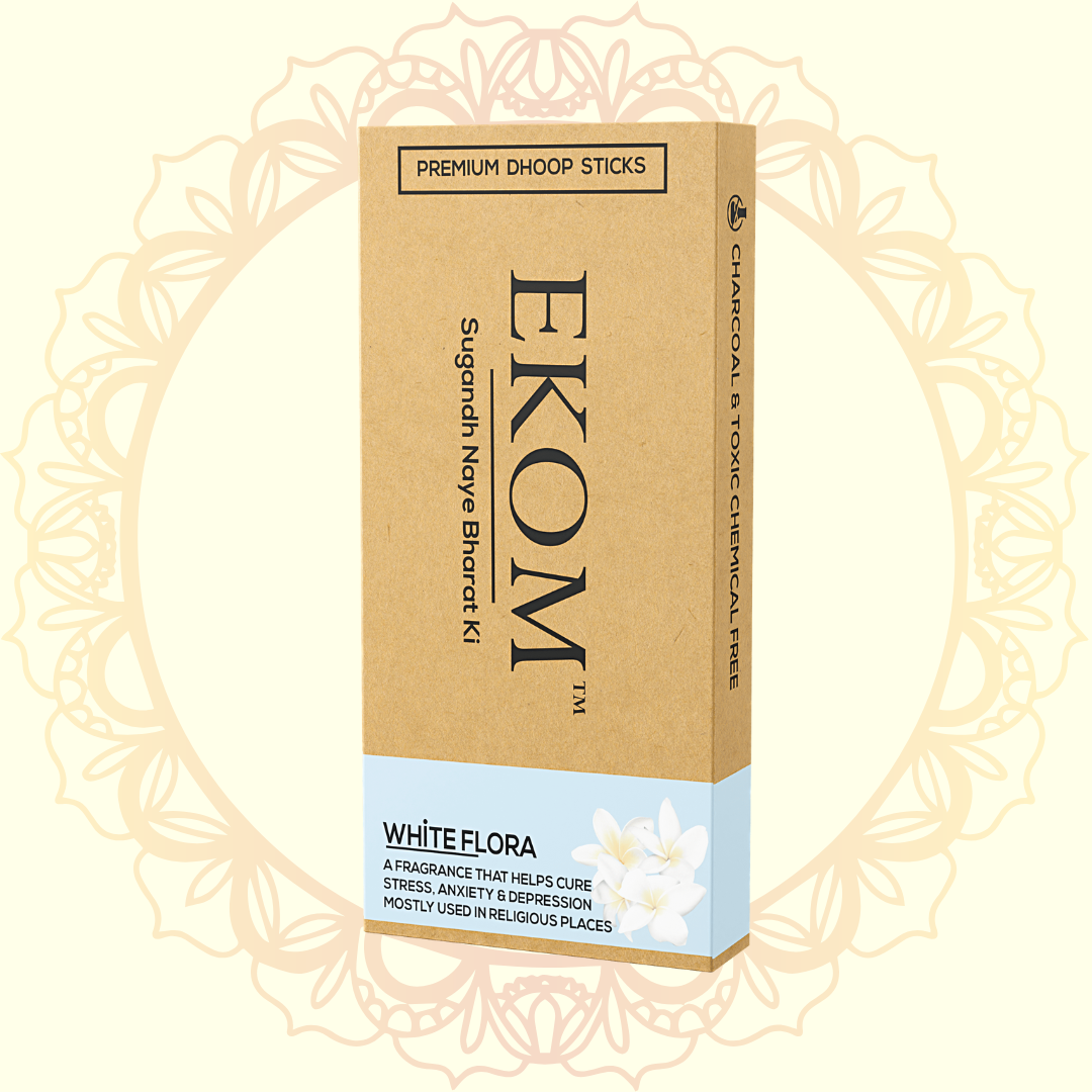 White Flora Dhoop Sticks (EKOM) - Ulooka Incense