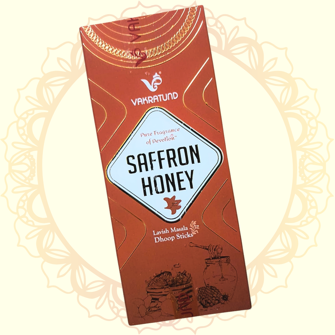 Saffron Honey Lavish Masala Dhoop Sticks (Vakratund) - Ulooka Incense