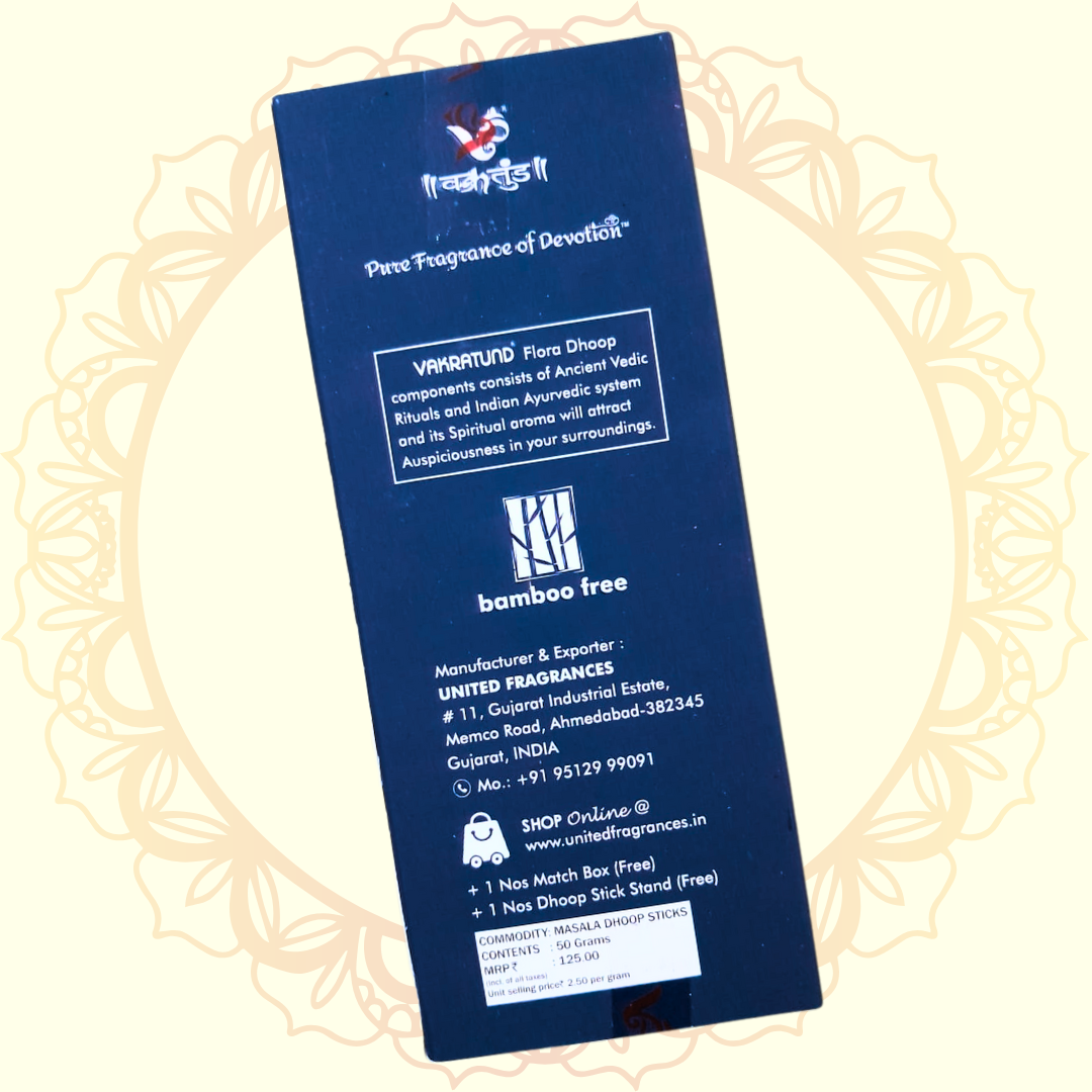 Sada Shiv Lavish Masala Dhoop Sticks (Vakratund) - Ulooka Incense