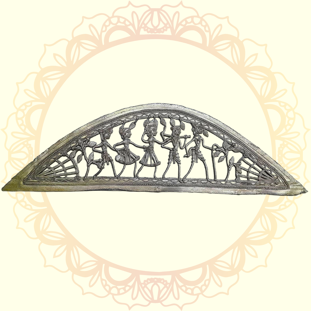 Dhokra Metal Dhanu Jali - Handcrafted Tribal Art Decor