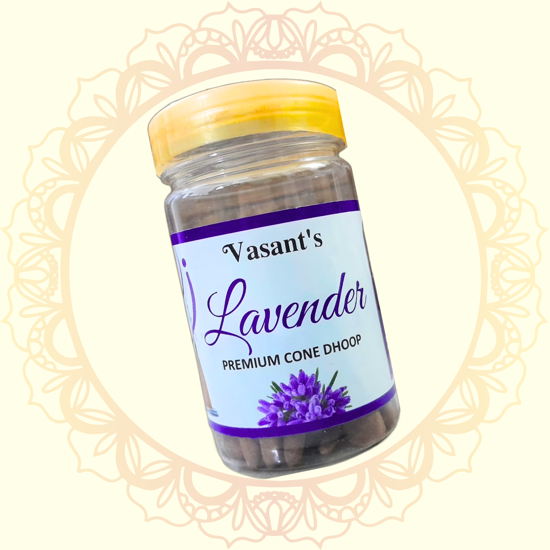 Lavender Premium Cone Dhoop (Vasant) - Ulooka Incense