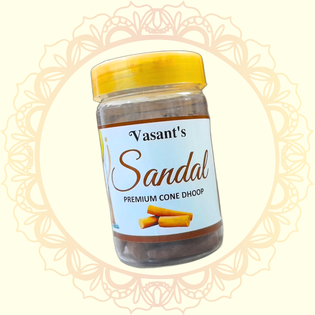 Sandal Premium Cone Dhoop (Vasant) - Ulooka Incense