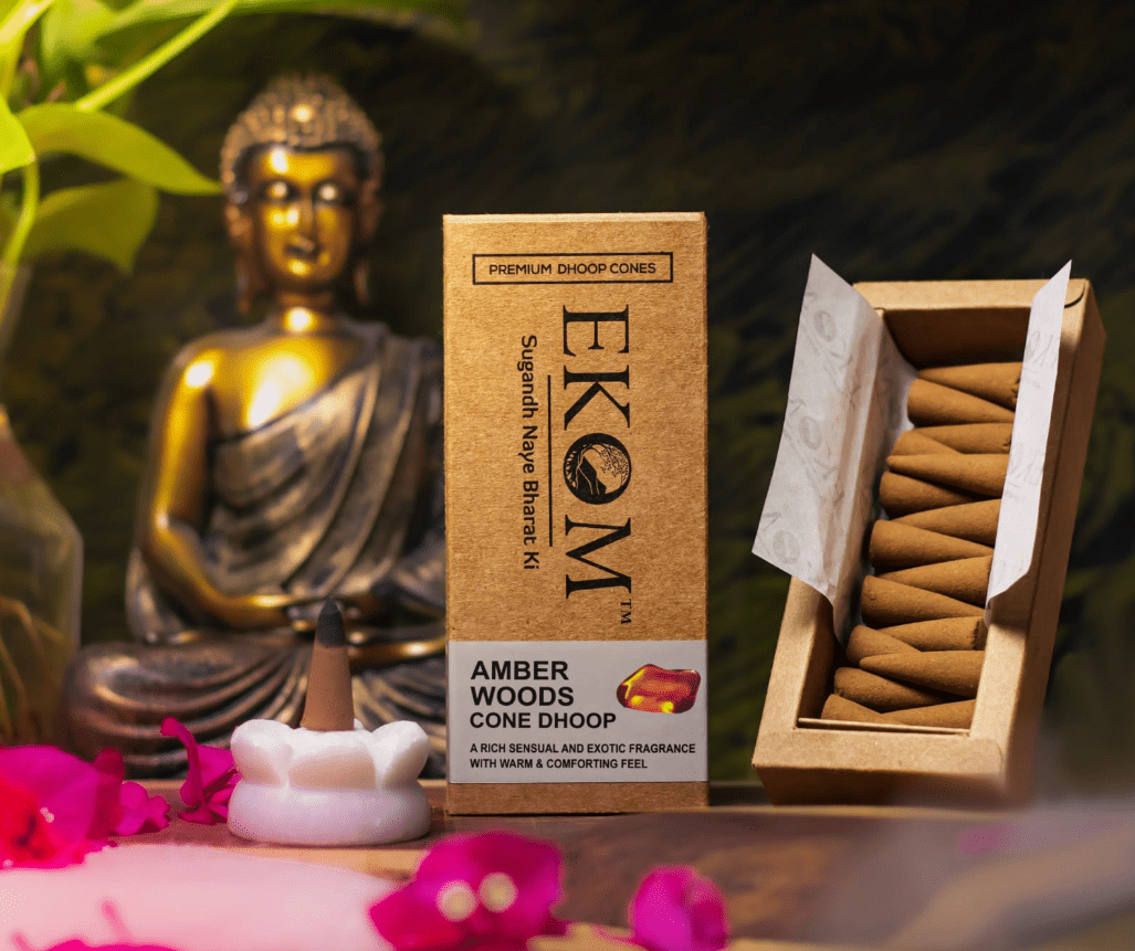 Amber Wood Cones Dhoop (EKOM) - Ulooka Incense