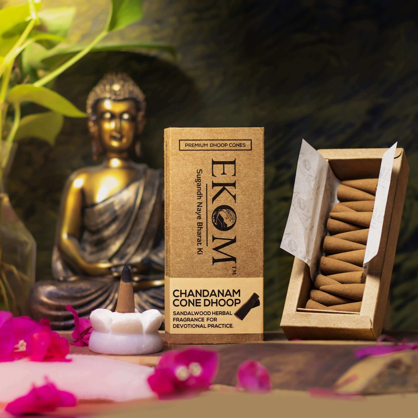Chandanam Dhoop Cones (EKOM) - Ulooka Incense