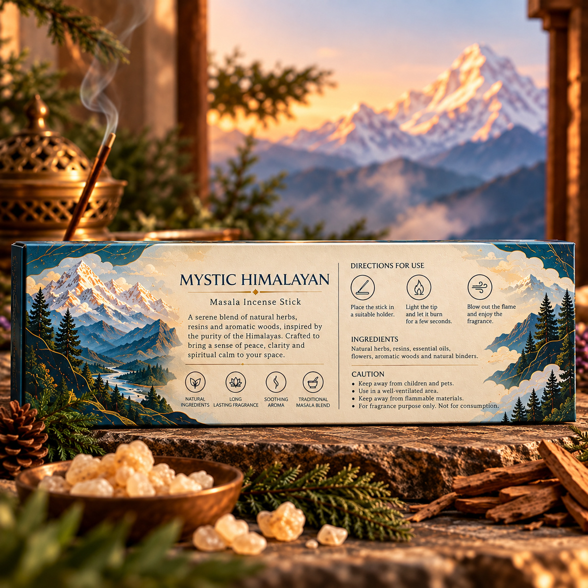 Mystic Himalayan Natural Incense Sticks (Agarbatti) – 100g