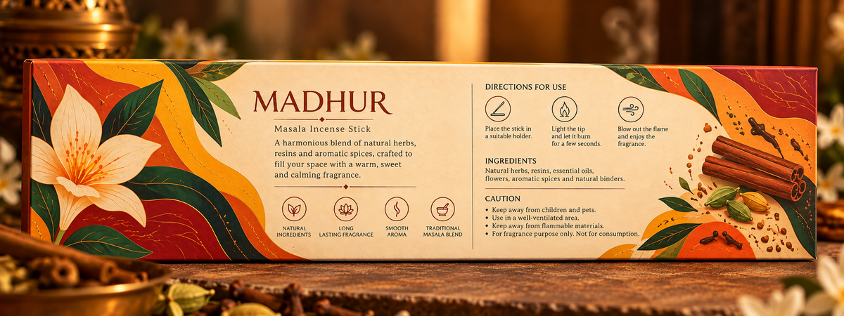 Madhur Natural Masala Incense Sticks (Agarbatti) – 100g