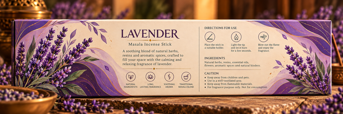 Lavender Natural Masala Incense Sticks (Agarbatti) – 100g