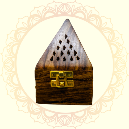 Wooden Sambrani Dhoop Stand | Incense Holder for Pooja Room, Home Mandir & Thali