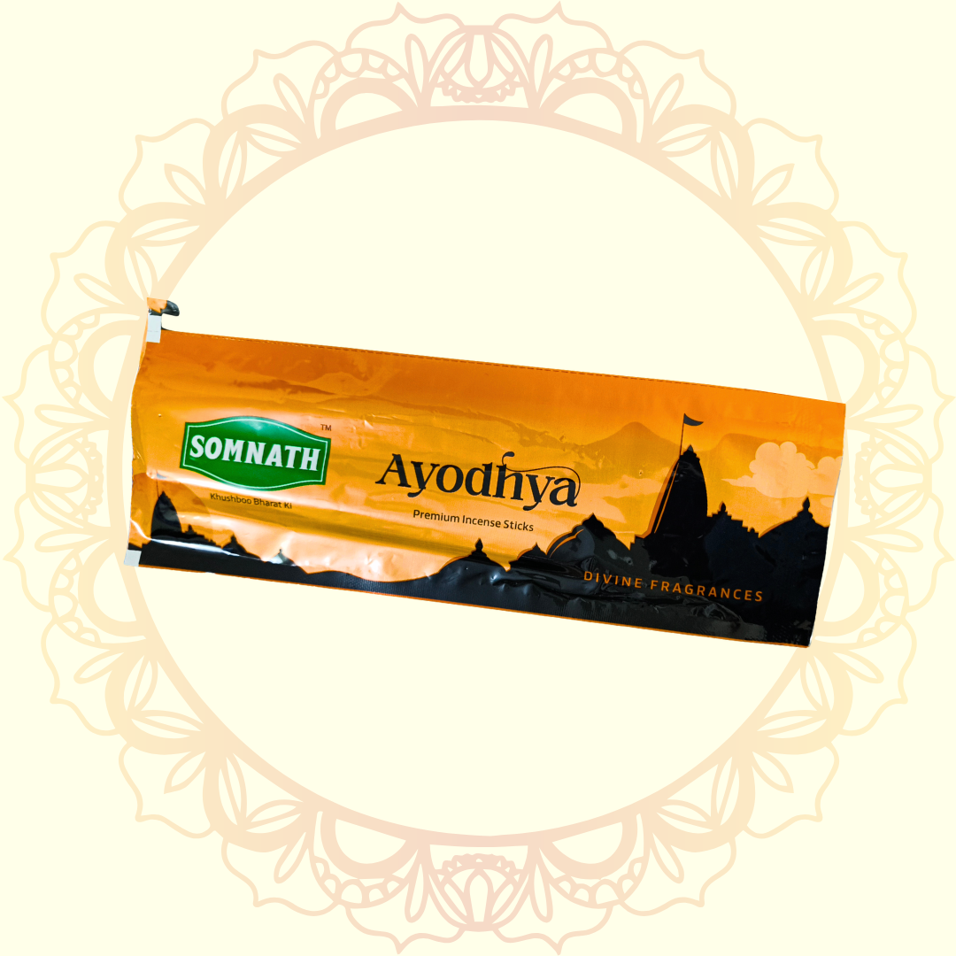 Ayodhya Incense Stick Pouch | Sacred Ram Mandir Agarbatti | Premium Pooja Fragrance