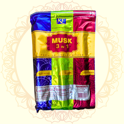 Musk 3-in-1 Premium Incense Sticks | Long-Lasting Fragrance for Home & Pooja