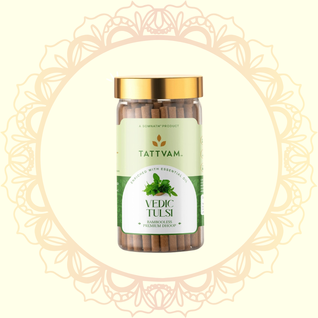 Vedic Tulsi Premium Dhoop Sticks (Tattvam) - Ulooka Incense