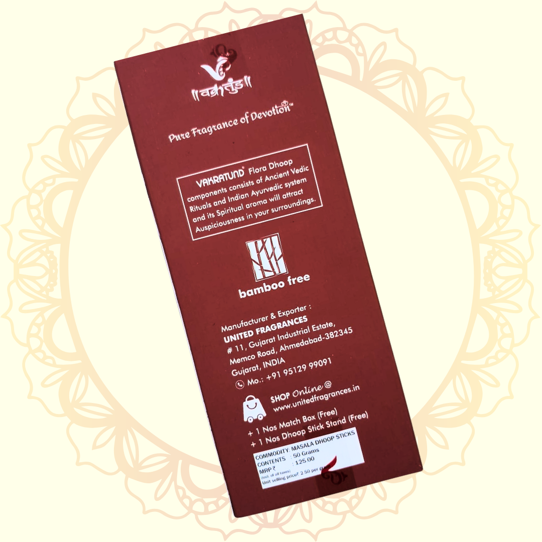 Dhanvantari Lavish Masala Sticks (Vakratund) - Ulooka Incense