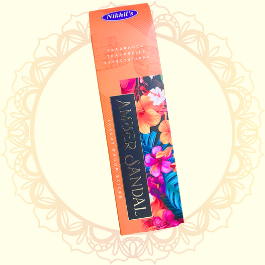 Amber Sandal Luxury Dhoop Stick (Nikhil) - Ulooka Incense