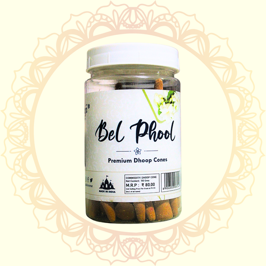 Bel Phool Dhoop Cones Jar (Balaji) - Ulooka Incense