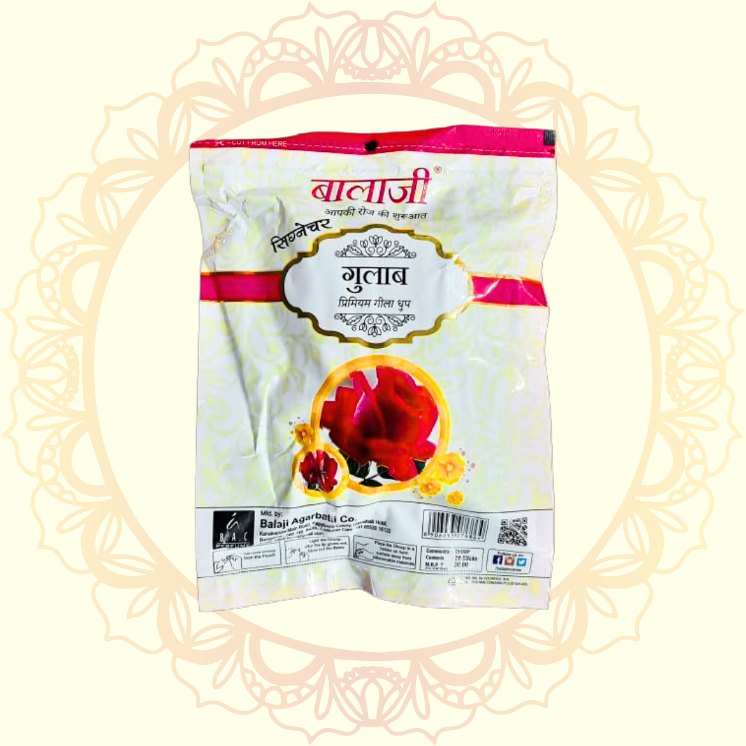 Gulab Premium Wet Dhoop (Balaji) - Ulooka Incense