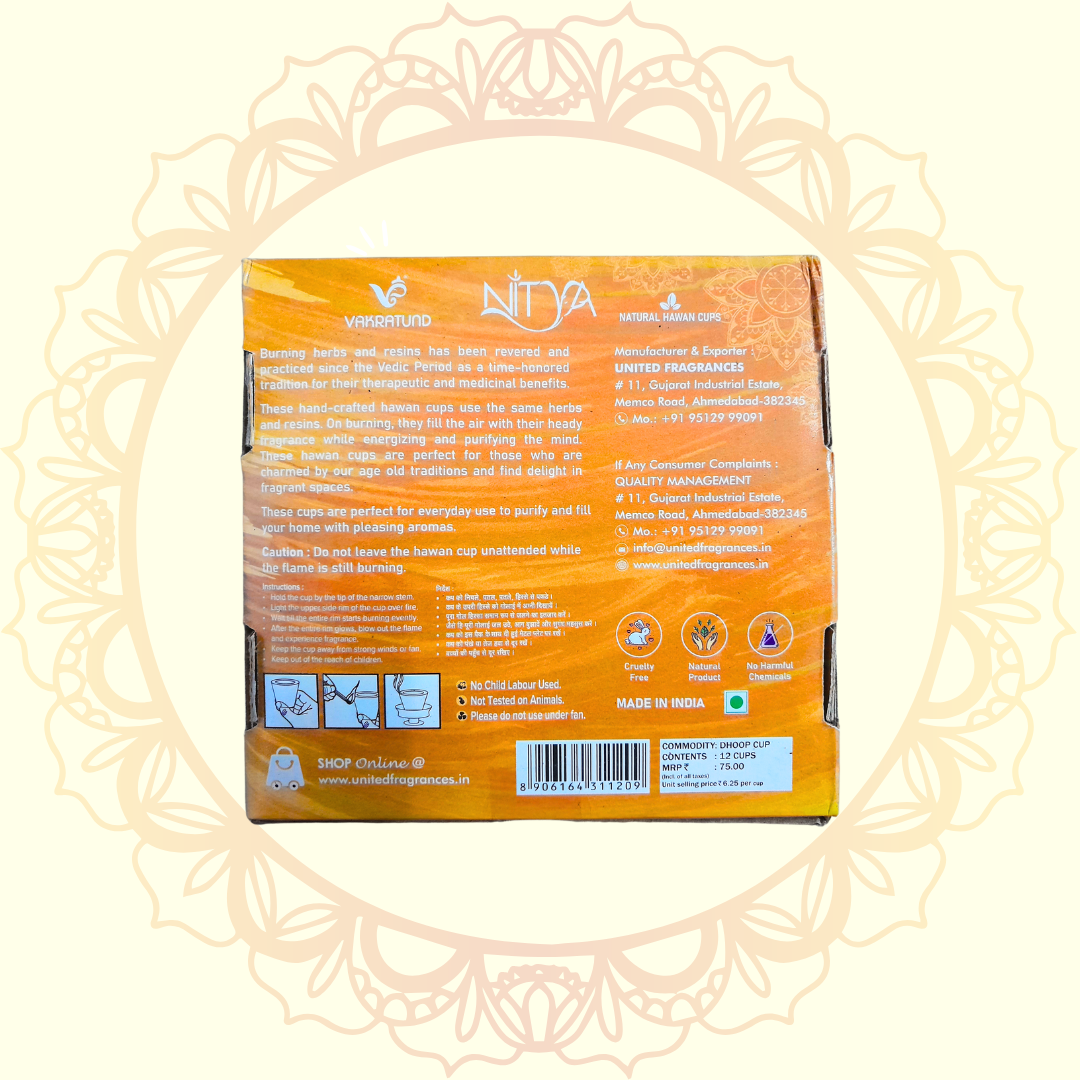 Nitya natural Hawan Cup ( Vakratund ) - Ulooka Incense